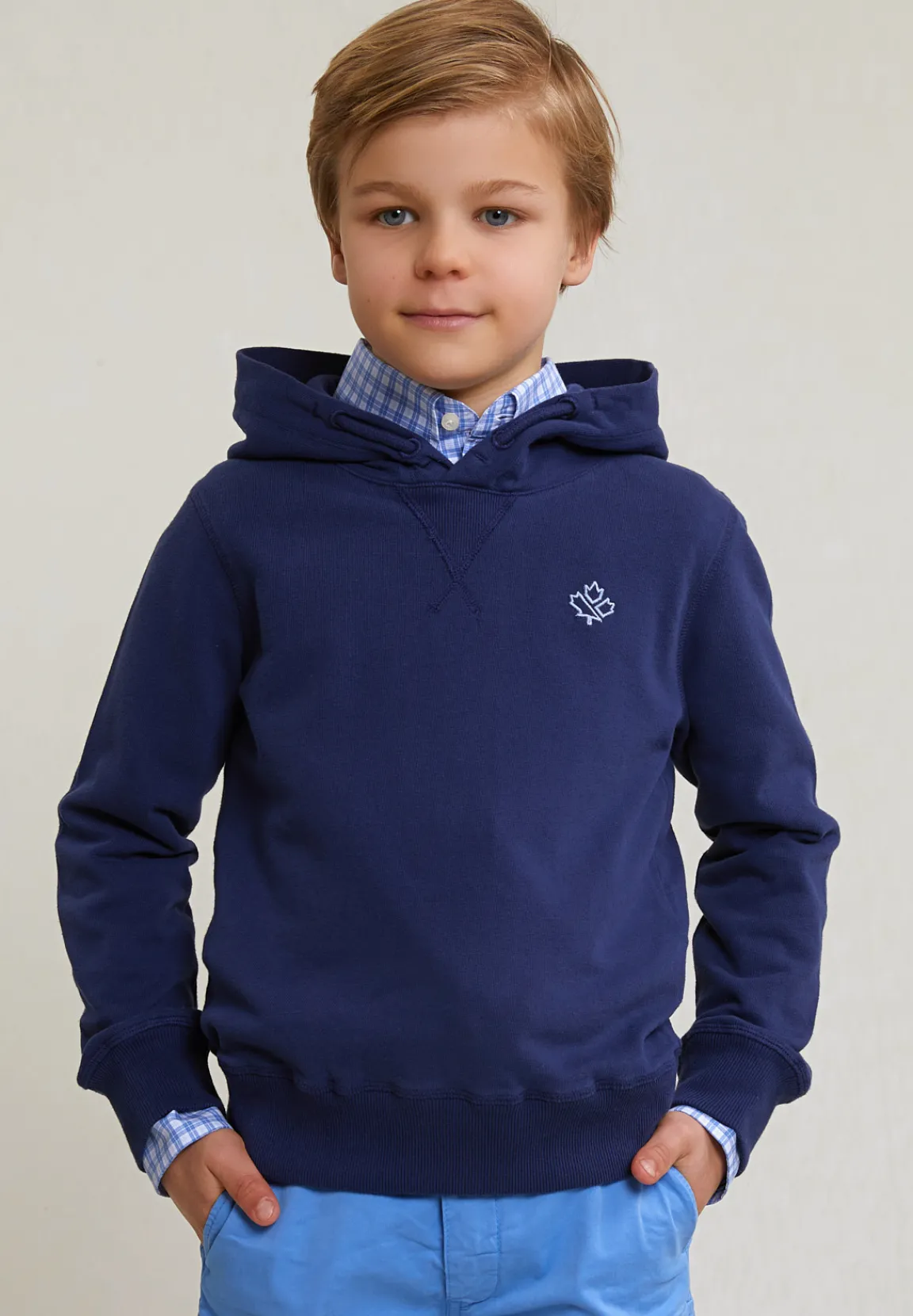 Discount River Woods Fancy katoenen kaptrui deep ocean -