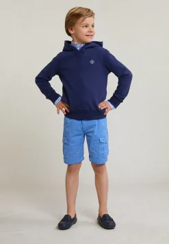 Discount River Woods Fancy katoenen kaptrui deep ocean -
