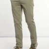 Outlet River Woods Fancy katoenen stretch chinobroek kaki -