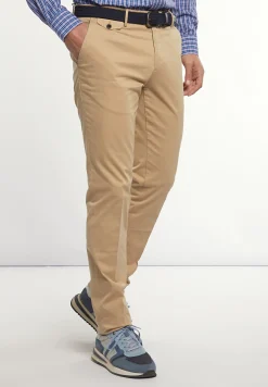 Clearance River Woods Fancy katoenen stretch chinobroek wheat -