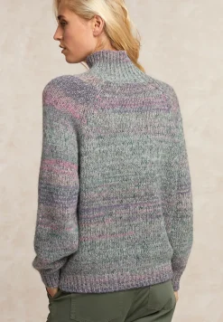 Outlet River Woods Fancy kleurrijke trui opstaande kraag roze -