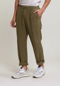 Hot River Woods Fancy linnen broek elastische taille rosemary -