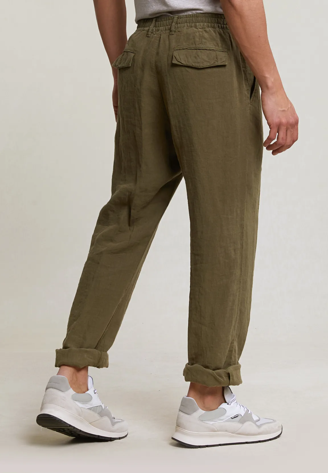 Hot River Woods Fancy linnen broek elastische taille rosemary -