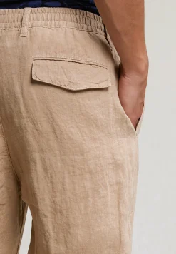 Discount River Woods Fancy linnen broek elastische taille taupe -