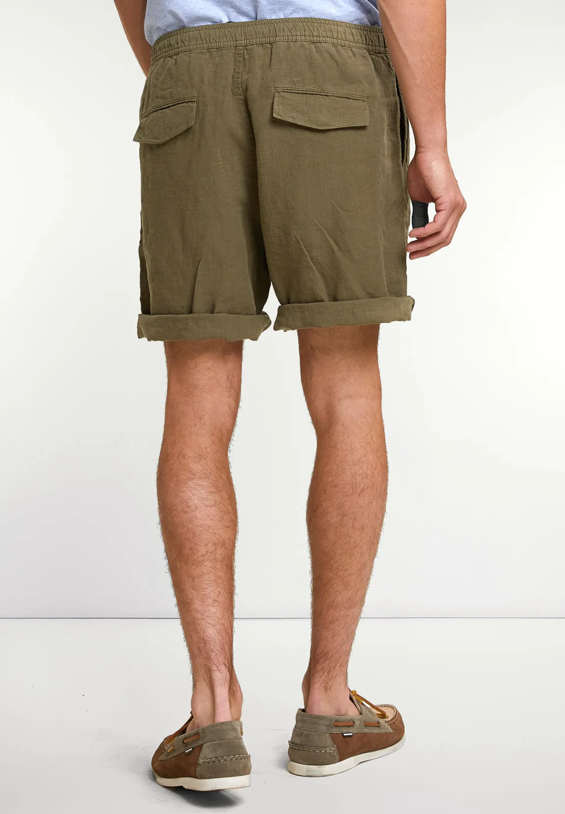 Best River Woods Fancy linnen short kaki -