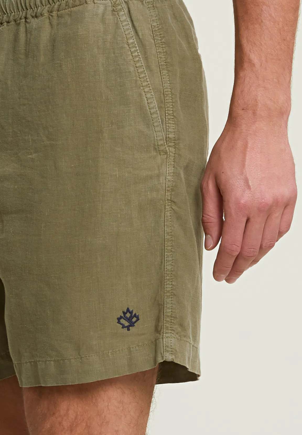 Hot River Woods Fancy linnen short met koord moss -