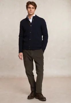 Clearance River Woods Fancy ribfluwelen stretch chinobroek bruin -