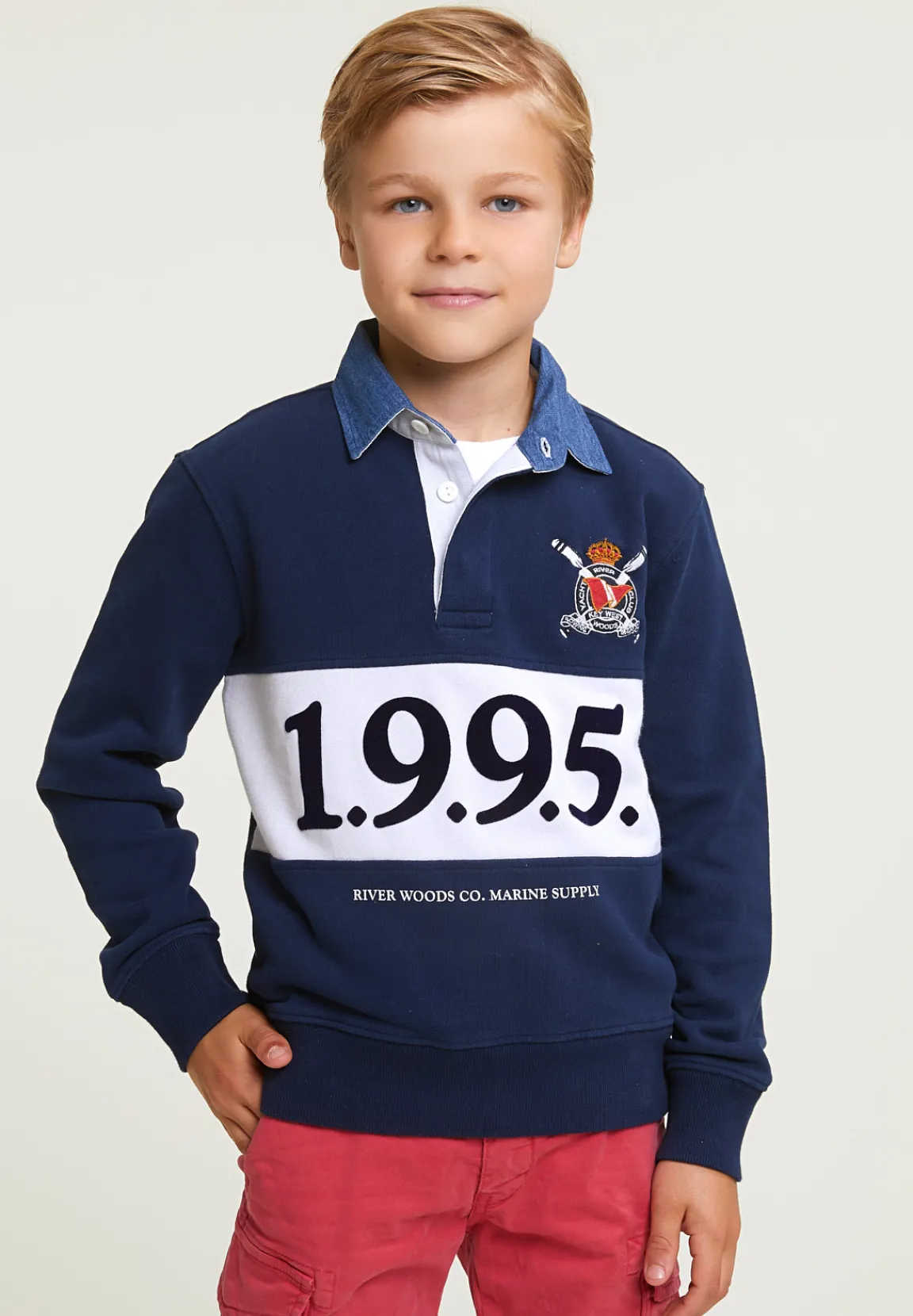 Outlet River Woods Fancy rugbytrui navy -