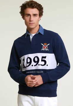 Online River Woods Fancy rugbytrui navy -