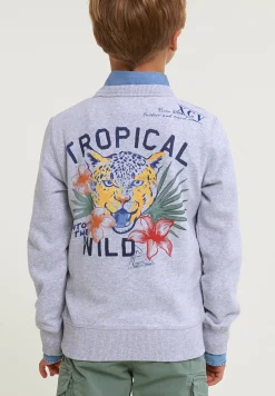 Online River Woods Fancy trui ronde hals borstzak lt grey mix -