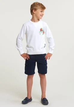 Online River Woods Fancy trui ronde hals borstzak écru -