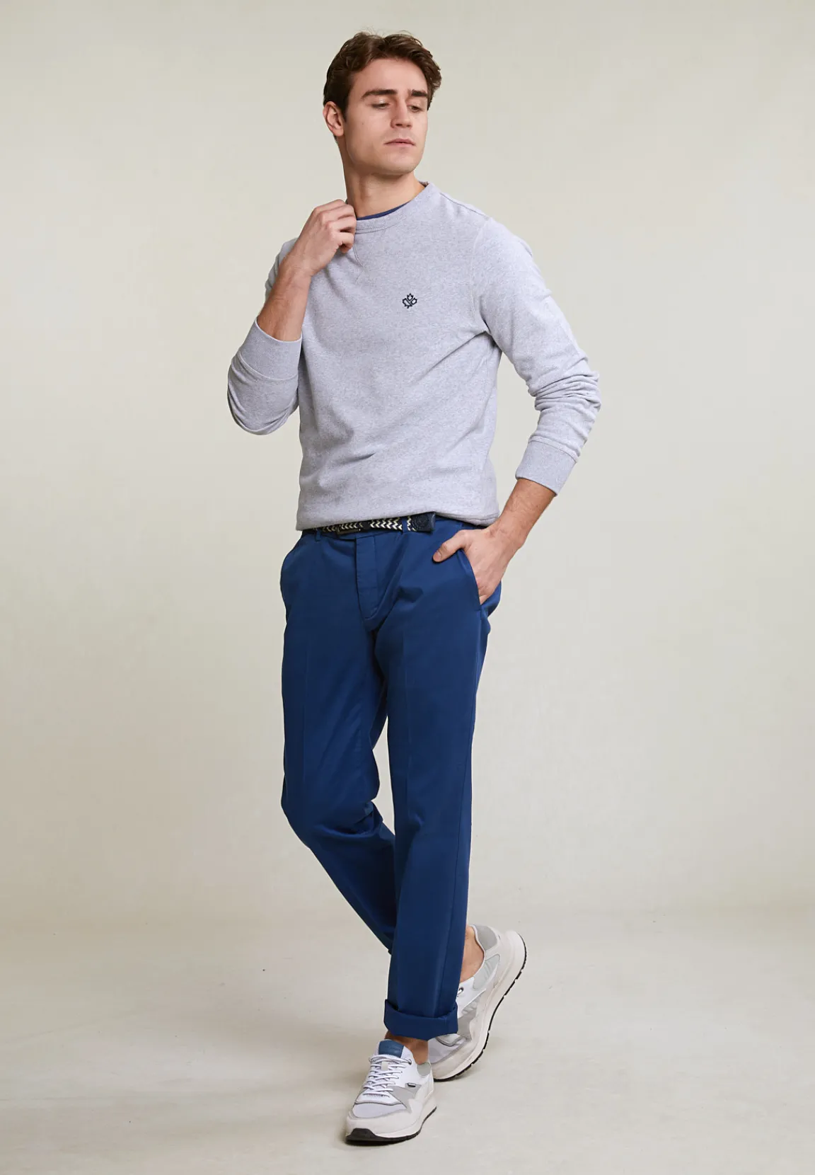 Discount River Woods Fancy trui ronde hals lt grey mix -