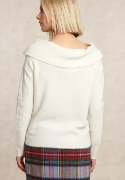 Outlet River Woods Fancy wol-alpaca trui lange mouwen écru -