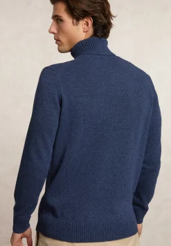 Discount River Woods Fancy wol-kasjmier rolkraagtrui denim blue mix -