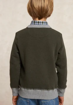 Clearance River Woods Fantasie fleecetrui ronde hals olive mix -