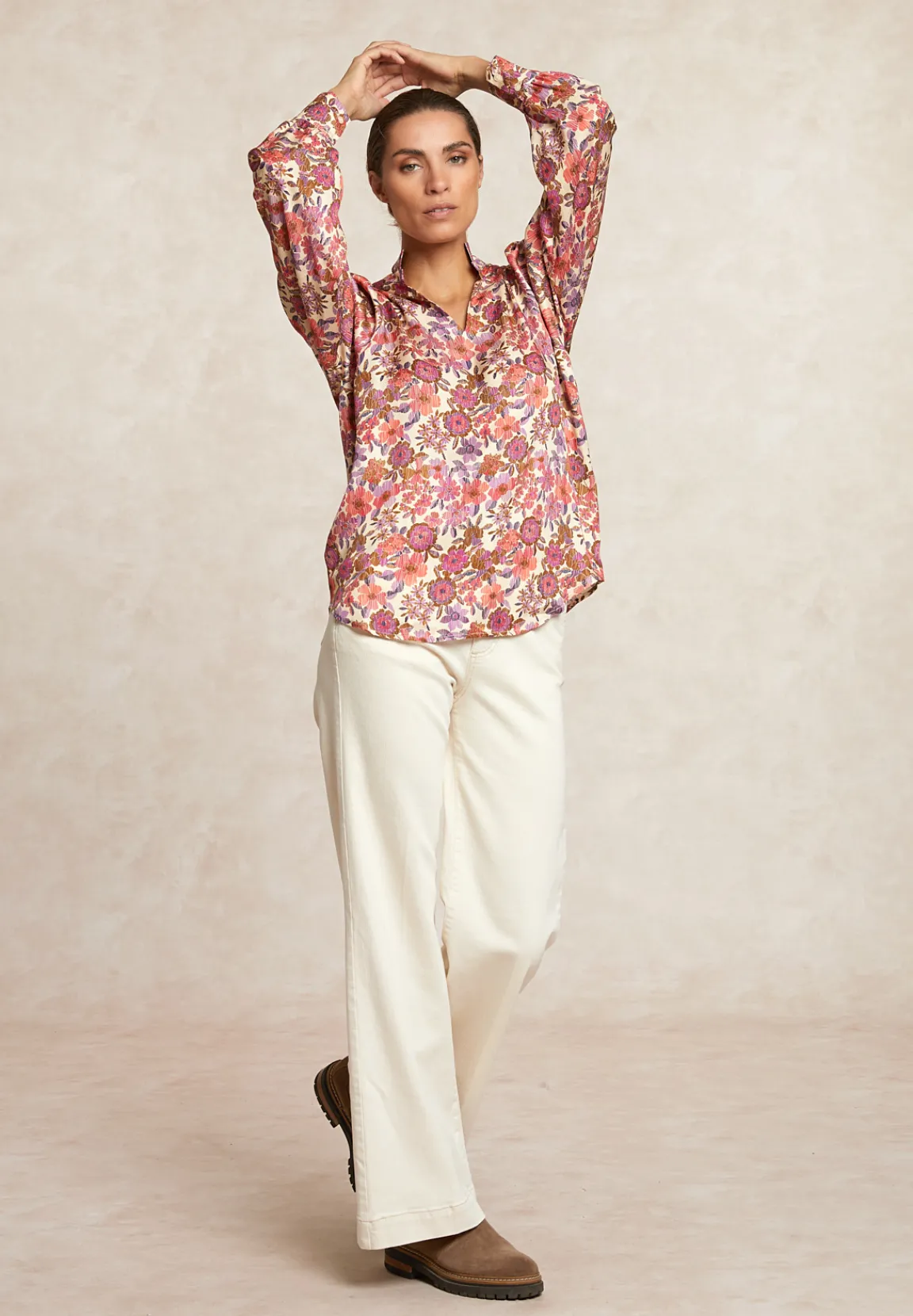 Clearance River Woods Fantasie V-hals blouse lange mouwen multi -