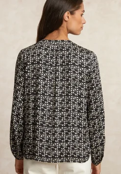 Best River Woods Fantasie viscose blouse zwart/wit -