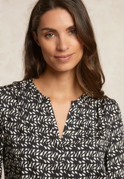 Best River Woods Fantasie viscose blouse zwart/wit -