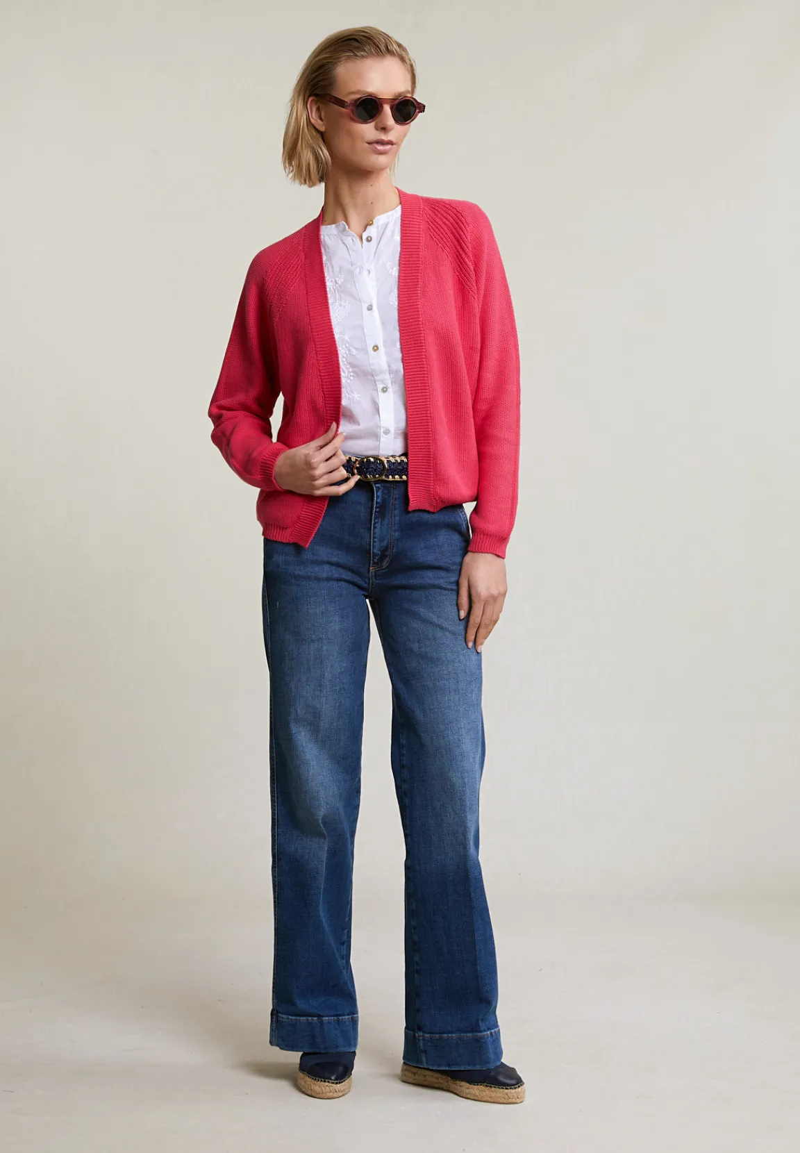 Clearance River Woods Fuchsia basic cardigan lange mouwen -