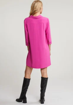 Hot River Woods Fuchsia jurk 3/4 mouwen -