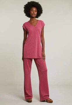 Discount River Woods Fuchsia mouwloze glitter T-shirt -