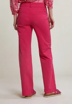 Hot River Woods Fuchsia rechte stretch broek -