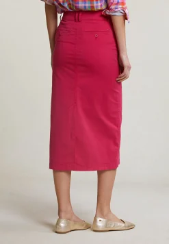 Fashion River Woods Fuchsia stretch midirok met split -