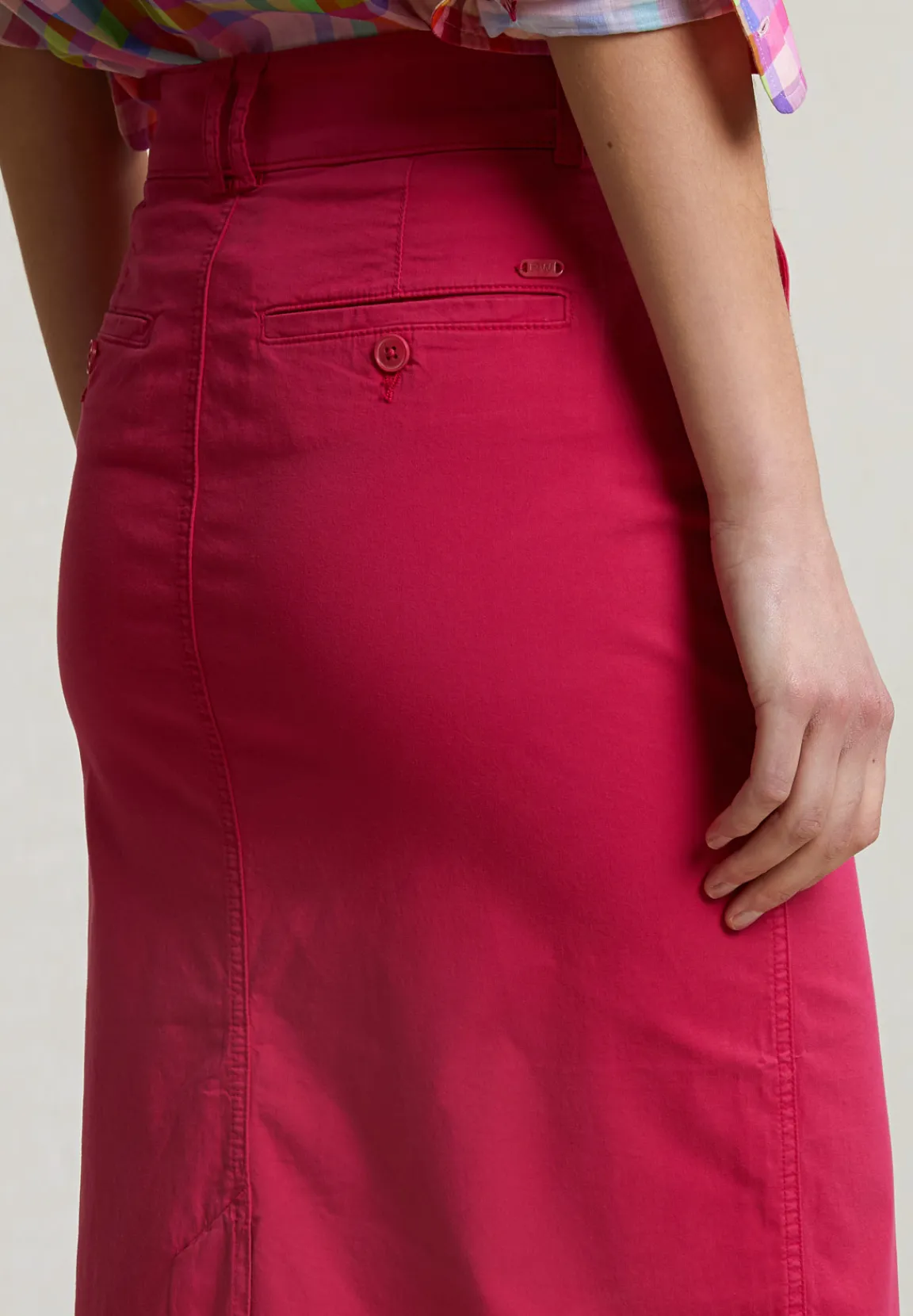 Fashion River Woods Fuchsia stretch midirok met split -