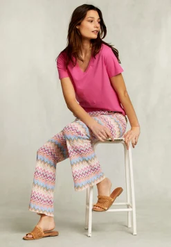 Discount River Woods Fushia basic V-hals T-shirt -
