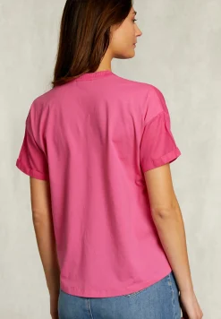Clearance River Woods Fushia V-hals blouse met zak -