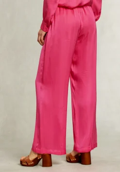 Outlet River Woods Fushia wijde broek elastische taille -