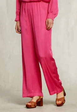 Outlet River Woods Fushia wijde broek elastische taille -