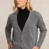 Hot River Woods Geknoopte alpaca V-hals cardigan grijs -