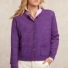 Fashion River Woods Geknoopte cardigan ronde hals opgestikte zakken paars -