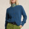 Sale River Woods Geknoopte cardigan ronde hals opgestikte zakken blauw -