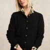 Hot River Woods Geknoopte cardigan ronde hals opgestikte zakken zwart -