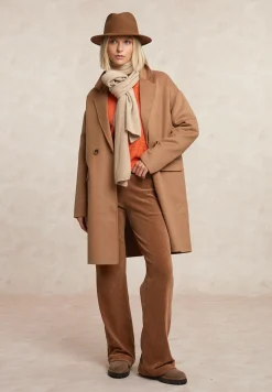 Sale River Woods Geknoopte cardigan ronde hals opgestikte zakken oranje -