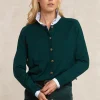 Outlet River Woods Geknoopte merinowol cardigan ronde hals groen -