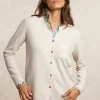 Online River Woods Geknoopte V-hals cardigan borstzak beige -