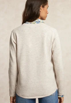 Online River Woods Geknoopte V-hals cardigan borstzak beige -