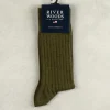 Hot River Woods Geribbelde katoenen sokken khaki mix -