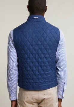 Sale River Woods Geruite gewatteerde bodywarmer blauw -
