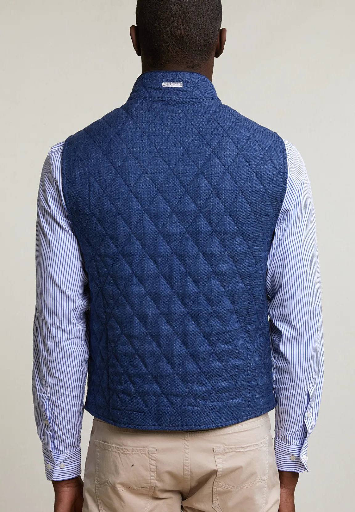 Sale River Woods Geruite gewatteerde bodywarmer blauw -