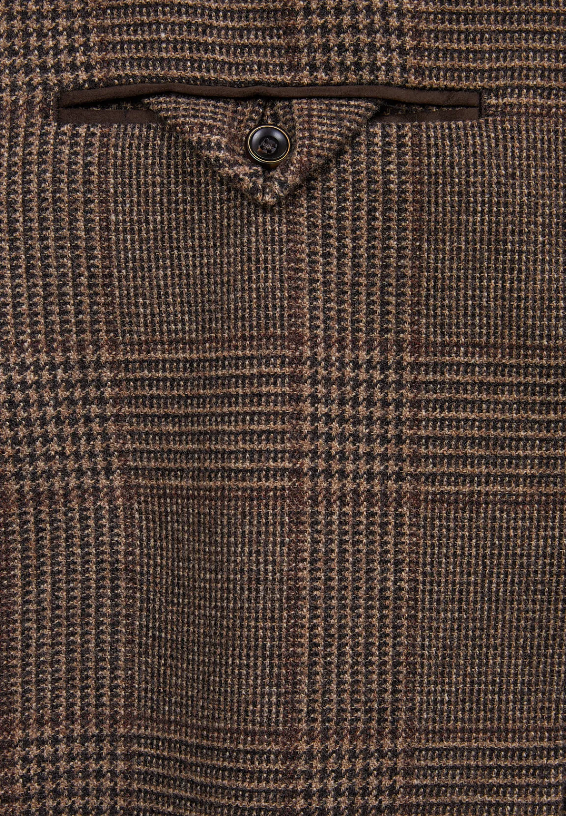 Hot River Woods Geruite zuivere scheerwol-kasjmier blazer bruin -