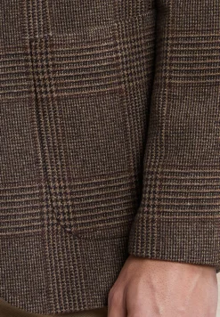 Hot River Woods Geruite zuivere scheerwol-kasjmier blazer bruin -