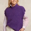 Fashion River Woods Gestipte debardeur opstaande kraag paars -