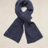 Hot River Woods Gestipte katoen-wol sjaal blauw -