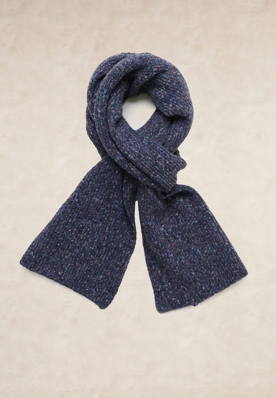 Hot River Woods Gestipte katoen-wol sjaal blauw -