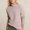 Outlet River Woods Gestipte trui opstaande kraag roze -