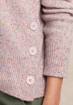 Outlet River Woods Gestipte trui opstaande kraag roze -